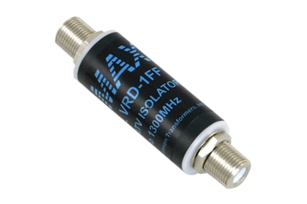 Jensen Transformers VRD-1FF CATV Isolator
The Iso-Max VRD-1FF is a capacitive-based isolator that breaks ground loops that cause hum and buzz in audio, and 60Hz hum bars in video. The product can be used with RG59 or RG6 cable, and it is engineered for a flat response from 2 MHz to over 1300 MHz. Jensen also notes the VRD-1FF employs high-grade F-connectors to ensure 75-ohm compatibility.
