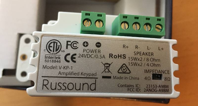 Russound VoicePlay amplified keypad
