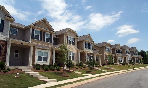 Row of rental properties meant to represent ideal candidates for the SmartRent automation platform.