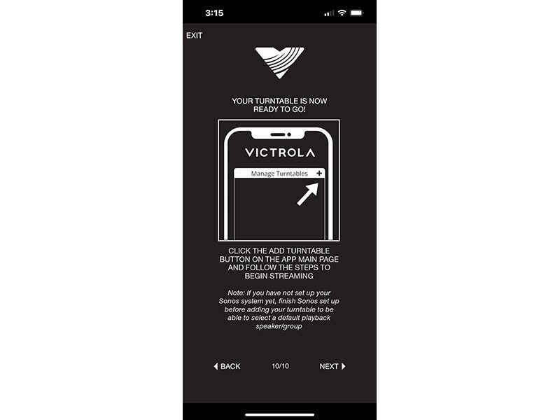 Victorla Streaming Carbon app interface