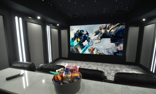 Modern home theater system multimedia room