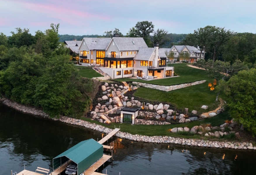 Waterfront terraced yard Halstead's Bay Minnesota