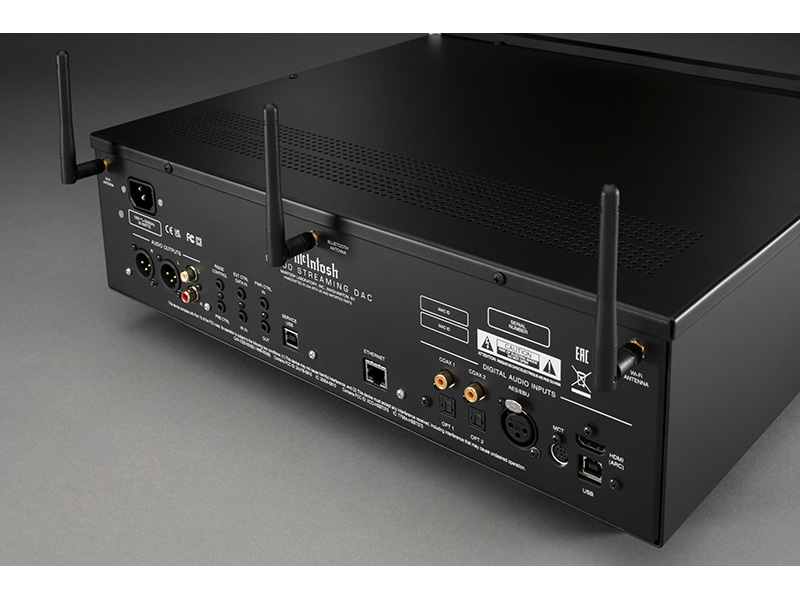 McIntosh DS200 Streaming DAC The McIntosh DS200 Streaming DAC offers a choice of XLR and RCA outputs, RS-232 for control system integration, and Wi-Fi network connectivity. (photo credit: McIntosh)