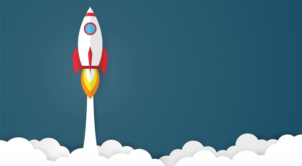 Rocket taking off signifying the explosive growth and popularity of motorized shading as part of the CE Pro Editor's Note